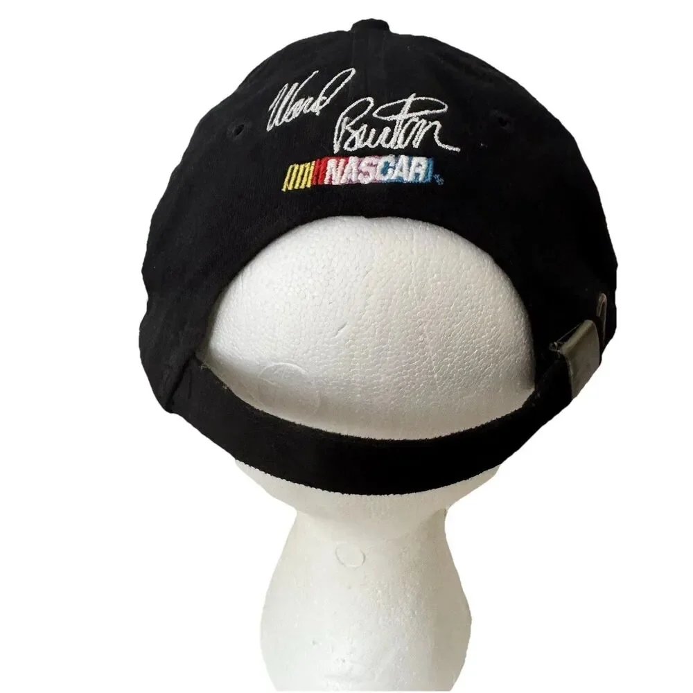 Nascar Cat Racing Cap Hat Mens Adjustable Ward Burton Black Vtg Head To Toe New